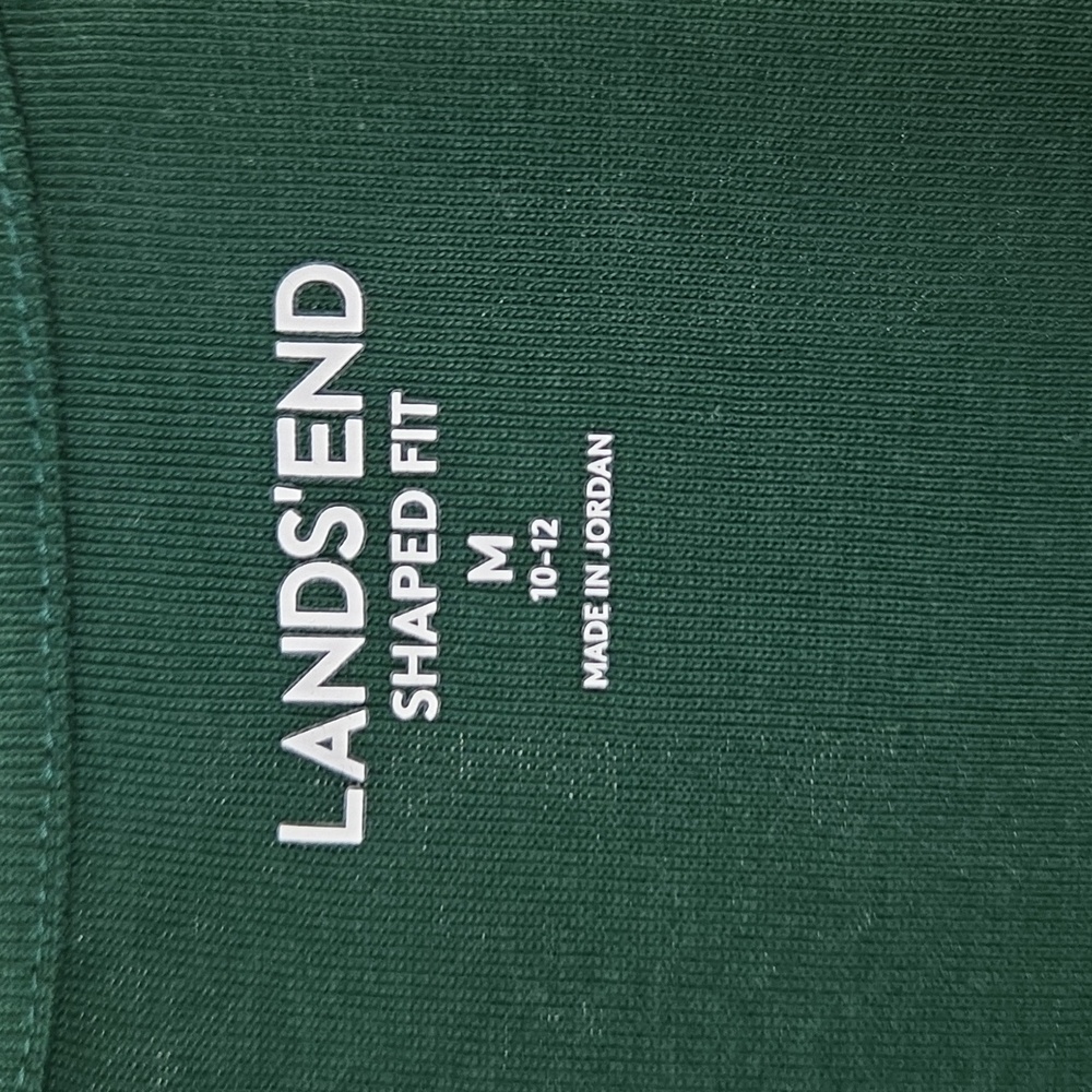 Lands' End Green V-Neck T-shirt Size M - Picture 3 of 7
